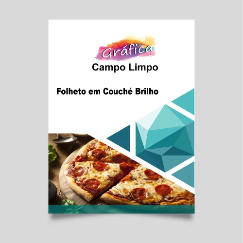 Folhetos em Couché 90g - Colorido Frente - 10x14- grafica
